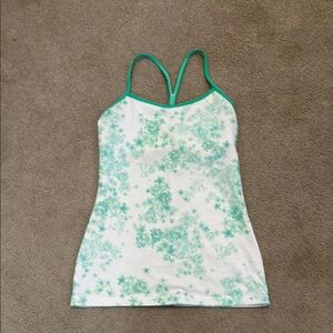 lululemon athletica Floral Tank Top - White and Green
